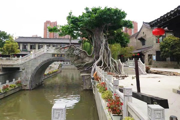 江蘇鹽城水泥仿真樹(shù)制作案例-鹽水鎮(zhèn)水街天水橋景觀(guān)提升工程